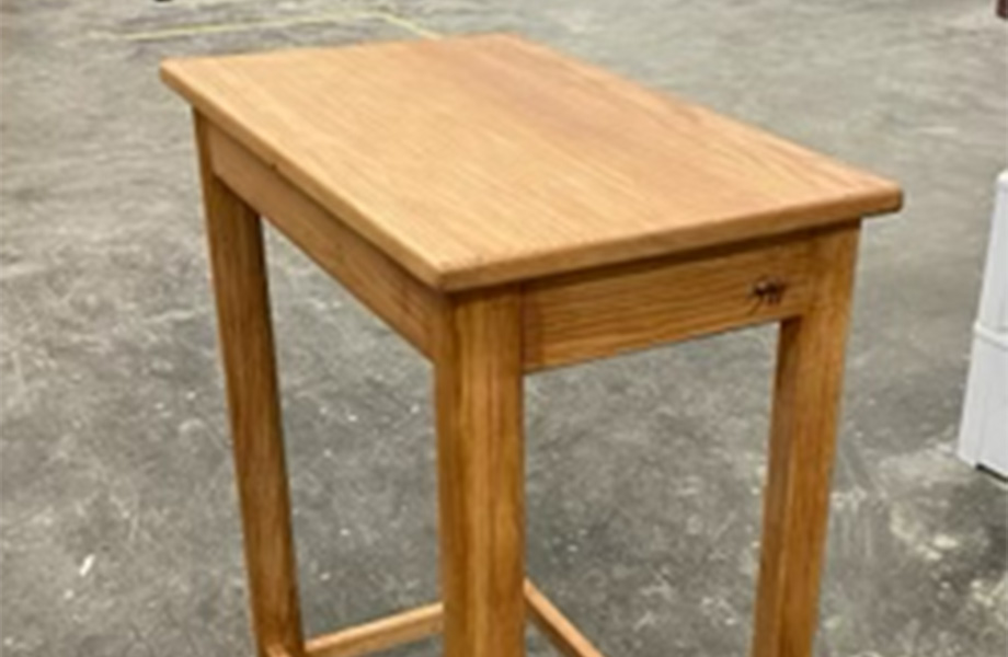 Sturdy accent table built from scrap