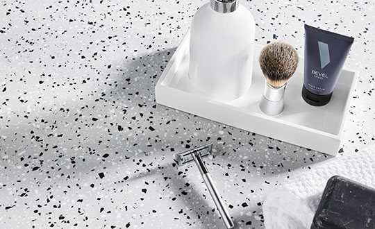 410 Argento Terrazzo Matrix Bathroom sink with razor and soap dish