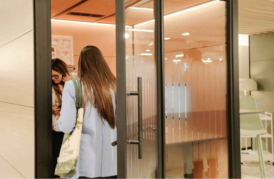 SnapCab Pod exterior with people